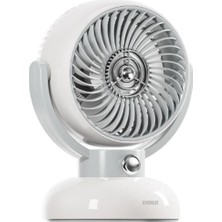 Zemira Everest EFN12 Krem 1200MAH 3 Hız Kademe LED Işıklı Retro Masaüstü USB Fan