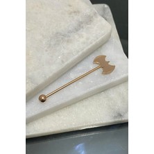Jaida Moda Kadın Rose Cerrahi Çelik Balta Figürlü Industrial Köprü Piercing