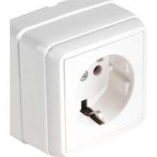 Tuba Toptaş Mutlusan Bron Sıva Üstü Topraklı Priz Beyaz ( 2160 100 0201)