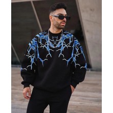 Glam Love Yıldırım Bisiklet Yaka Sweat - Siyah