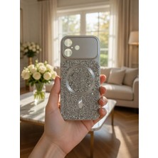 KumOziShop iPhone 16 Uyumlu Magsafe Özellikli 17 Görünümlü Kamera Korumalı Elmas Taşlı Premium Kılıf