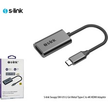 Dukkanıum S-Link Swapp SW-U512 4K@30Hz Gri Metal Type-C To 4K HDMI Adaptör