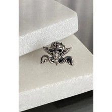 Jaida Moda Unisex Gri Çelik Korsan Iskelet Figürlü Helix Kıkırdak Lobe Piercing