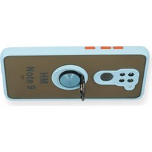 No35 Newface Xiaomi Redmi Note 9 Kılıf Montreal Yüzüklü Silikon Kapak - Buz Mavi