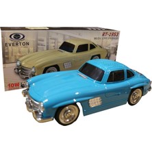 Rory Everton RT-1953 Mavi (Blue) Arabalı Bluetooth Fm-Usb-Tf-Aux Şarjlı Nostaljik Radyo