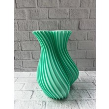 No35 Kalpli Turkuaz Dekoratif Vazo 24 cm Modern Şık Tasarım