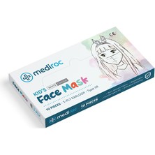 No35 Mediroc (Wexta) (Kız-Erkek) Beyaz STL3PLY Melt Blown Koruyucu Çocuk Maskesi 10LU