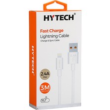 Stylmenplus Hytech HY-X99 3m 2.4A USB To Lightning Beyaz Data + Sarj Kablosu