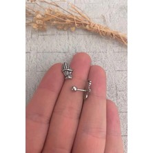 Jaida Moda Unisex Gotik Dua Eden El Figür Helix Kıkırdak Çelik Piercing