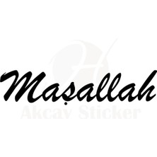 Ruselland Maşallah Yazısı Oto Özel Yeni Sticker Siyah 30*6 cm