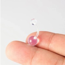 Jaida Moda Kadın Şeffaf Bioplast Göbek Piercing – Antialerjik ve Esnek Tasarım