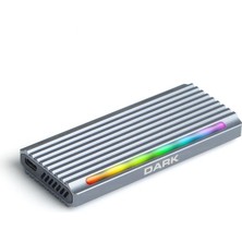 MK Beykoz Dark Dk-Ac-Dsem5 USB 3.2 Gen2 Type C - M.2 Nvme & Ngff Sata SSD Rgb Ledli̇ Disk Kutusu