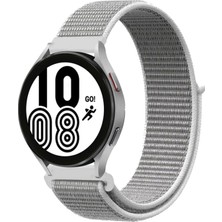 No35 Newface Samsung Galaxy Watch 4 Hasırlı Cırtcırtlı Kordon - Beyaz