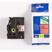 Negok Brother TZE-461 36 mm Kırmızı Üzeri Siyah Laminasyonlu Etiket
