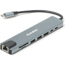 Uslucan Alışveriş Dark Dk U31X36 USB 3.1 Type C 9 In 1 Ethernet - HDMI - Tf Sd Kart Okuyucu - USB 3.0 - Hub