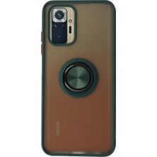 xirshop Xiaomi Redmi Note 10 Kılıf Montreal Yüzüklü Silikon Kapak - Yeşil