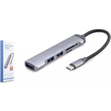 Novis Liora Hadron HDX7039 USB Hub Combo 5ın1 USB Type-C Sd + Tf Card Gri̇