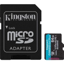 Rory Kingston SDCG4-64GB 64GB Microsdxc Canvas Go Plus Gen4 200MB-S A2 U3 V30 Card + Adp Hafıza Kartı
