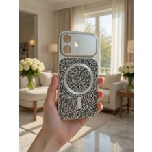 KumOziShop iPhone 17 Uyumlu Magsafe Özellikli Kamera Korumalı Elmas Taşlı Premium Kılıf