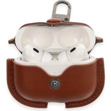 No35 Newface Airpods Pro 2 (2.nesil) Çanta Deri Kılıf - Taba