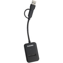 Dukkanıum Dark Usb-A + Usb-C 10- M Key M.2 Nvme SSD Taşınabilir Disk Yerleştirme Adaptörü Dk-Ac-Dsem3