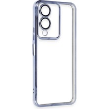 No35 Newface Vivo Y17S Kılıf Razer Lensli Silikon - Açık Mavi