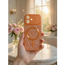 KumOziShop iPhone 17 Uyumlu Magsafe Özellikli Kamera Korumalı Elmas Taşlı Premium Kılıf