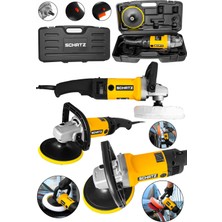 Schatz Profesyonel 1200W 6 Kademe Devir Ayarlı Pasta Cila Polisaj Makinesi 180MM Sarı