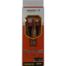 Rory Megatech 3.1A Örgülü A Serisi Iph7 1000M Data Kablosu Kırmızı Renk