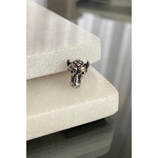 Jaida Moda Unisex Gümüş Cerrahi Çelik Kaplan Figür Helix Kıkırdak Piercing