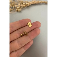 Jaida Moda Unisex Gold Cerrahi Çelik Hayalet Figürlü Tragus Helix Piercing