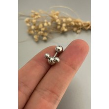 Jaida Moda Unisex Gri Figürlü Çelik Helix Kıkırdak Piercing