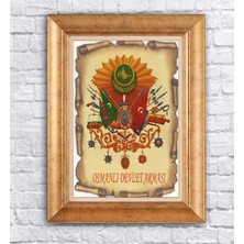 Giyense Altın Varaklı Çerçeveli Paspartulu Tablo HN1439