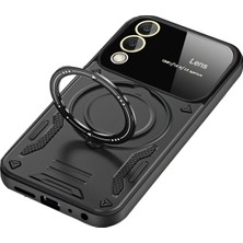 No35 Newface Samsung Galaxy S25 Edge Kılıf Joy Lens Standlı Kapak - Siyah