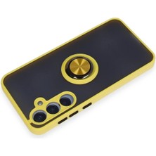 No35 Newface Samsung Galaxy A55 5g Kılıf Montreal Yüzüklü Silikon Kapak - Sarı