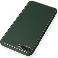 No35 Newface Iphone 7 Plus Kılıf Coco Deri Silikon Kapak - Yeşil