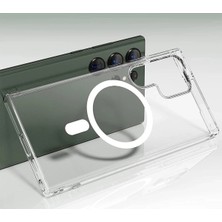 No35 Newface Samsung Galaxy S23 Ultra Kılıf Magneticsafe Şeffaf Silikon - Şeffaf