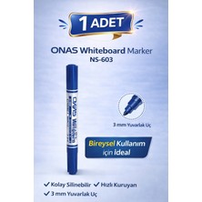 Toptan Bulurum Onas Whiteboard Marker NS603 Mavi Tahta Kalemi 3 mm Yuvarlak Uç 1 Adet