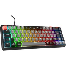 Rampage Yoru Mini Gri-Siyah Type-C Bağlantılı Outemu Red Swich Q Mekanik Gaming Oyuncu Klavye Rgb