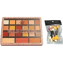 SHC4200 Wild Charm 21 Renkli Göz Farı Paleti, 10 Adet Çift Taraflı Aplikatör Seti, Mat ve Işıltılı Far, Yük