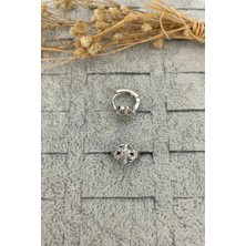 Jaida Moda Kadın Gri Cerrahi Çelik Yıldız Taşlı Halka Tragus Helix Piercing