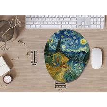 Ivart Van Gogh Karışık Desenli Bileklik Destekli Oval Mouse Pad