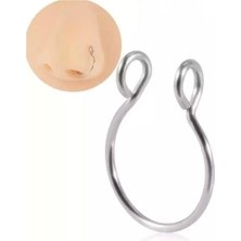 Jaida Moda Unisex Cerrahi Çelik Deliksiz Sıkıştırmalı Fake Hızma Piercing