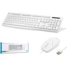 Freedom Storee Nodar KM8519 Kablolu Klavye ve Mouse Set Q Beyaz