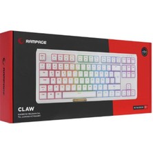 AK-SA-STR Rampage Claw Beyaz Red Switch Mekanik Gaming Oyuncu Klavye Rainbow Tkl
