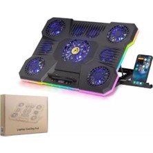 Dukkanıum Hadron DCXA21 Notebook Soğutucu 9-Fan + Telefon Standı 14-18 Rgb Siyah