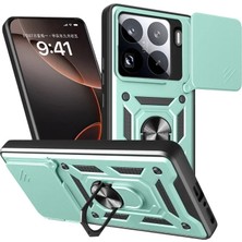 xirshop Xiaomi Mi 15 Pro Kılıf Pars Lens Yüzüklü Silikon - Yeşil