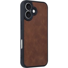 No35 Newface Iphone 16 Kılıf Aras Deri Kapak - Taba