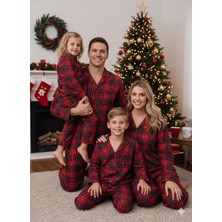 Arn Homewear Ekoseli Pijama Takımı Aile kombini (Anne-Kız-Baba-Oğul) Tek Takım Fiyatıdır