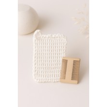 Feyza Design El Yapımı Sert Yüz Kesesi ve Ahşap Tarak Seti, Cilt Bakım Ürünü